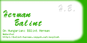 herman balint business card