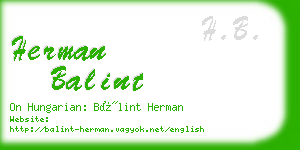 herman balint business card